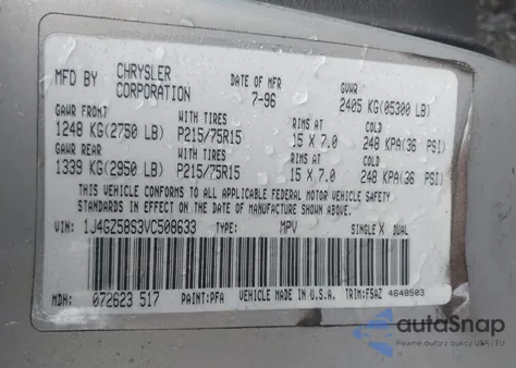 1997 Jeep Grand Cherokee Laredo/Tsi from USA, damaged, VIN 1J4GZ58S3VC508633